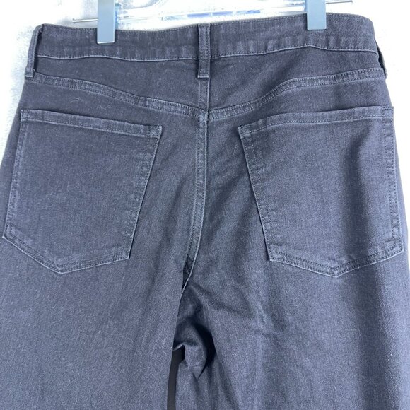 Old Navy Straight Cropped Jeans Wow Loose High Rise Womens Black Size 12 - Picture 4 of 12
